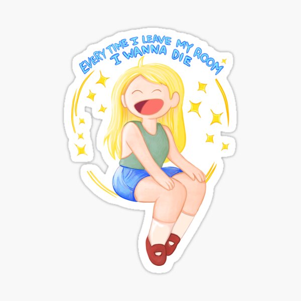 Item preview, Every time I leave my room I wanna die - Fionna and Cake / Adventure Time fan art designed and sold by Lavinia Knight.