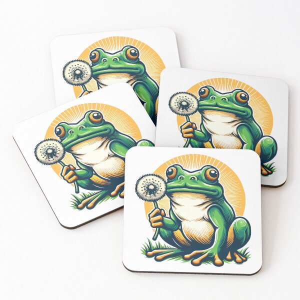 Item preview, Frog with Dandelion - Watercolor - Dandelion Frog - Animals #6 designed and sold by InkCraftHouse.