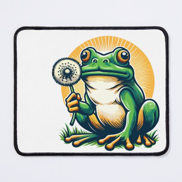 Item preview, Frog with Dandelion - Watercolor - Dandelion Frog - Animals #6 designed and sold by InkCraftHouse.