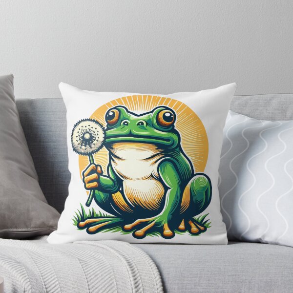 Item preview, Frog with Dandelion - Watercolor - Dandelion Frog - Animals #6 designed and sold by InkCraftHouse.