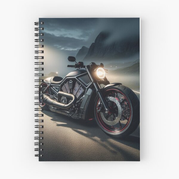 Item preview, black custom motorcycle stopped on the road designed and sold by RockPalette.