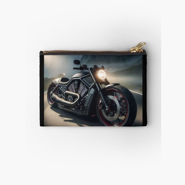 Item preview, black custom motorcycle stopped on the road designed and sold by RockPalette.