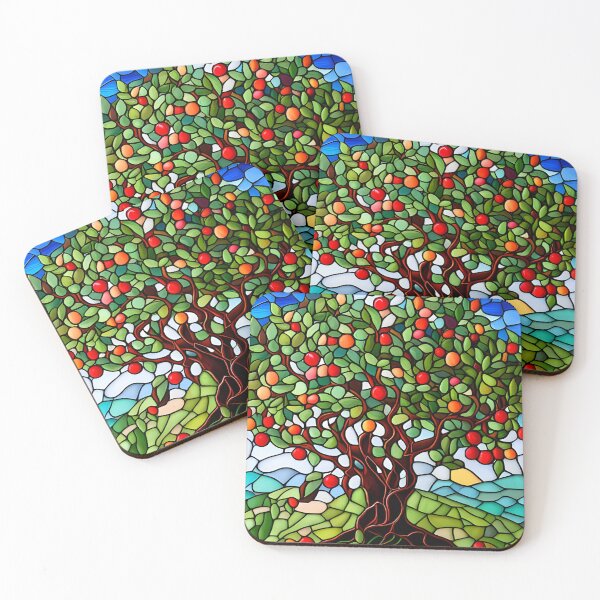Item preview, Stained Glass Apple Tree designed and sold by ChanceTwoArt.