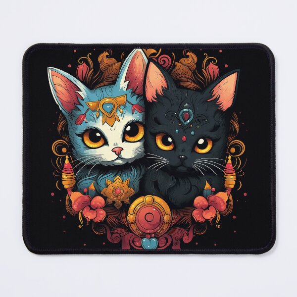 Item preview, Tattoo Inspired Art Print } Gothic Cats designed and sold by Ashburnsmum2018.
