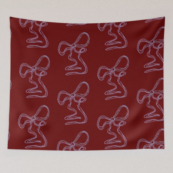 Item preview, Burgundy & Blue ribbon bow pattern designed and sold by designsbycloudy.