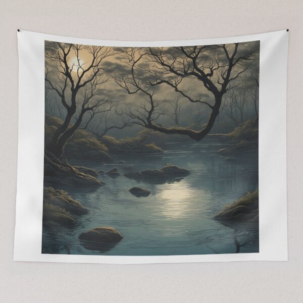 Item preview, Moonlit Reflections: Detailed Victoria Forest Water Scene - Ultra High Quality Vector Bookmark designed and sold by RedArtG09.