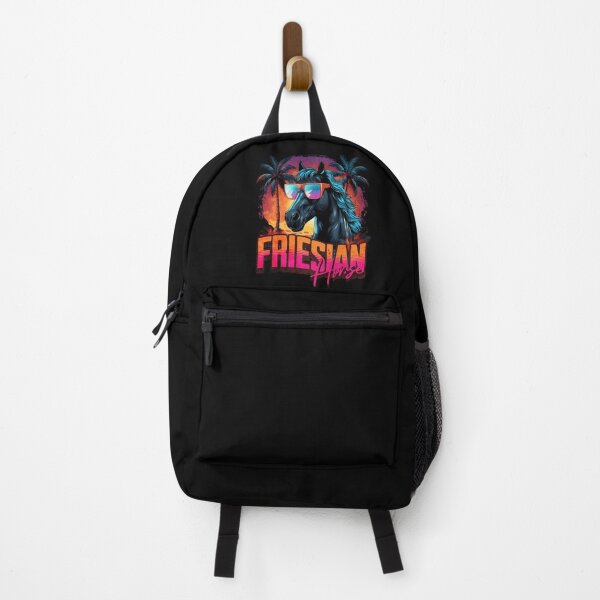 Item preview, Retro Wave Friesian Horse Miami Vibe designed and sold by RedDesignSyc.
