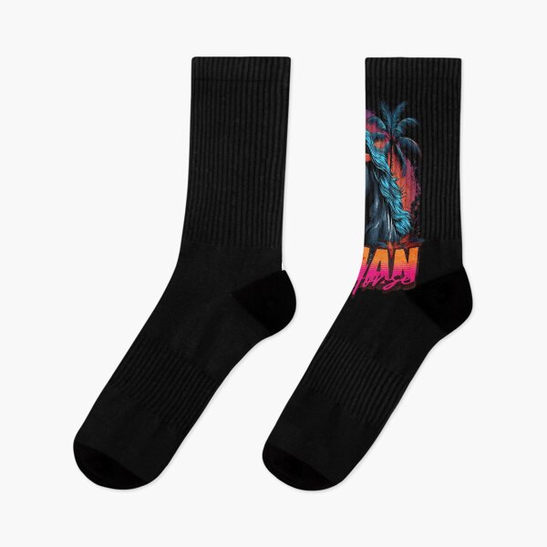 Item preview, Retro Wave Friesian Horse Miami Vibe designed and sold by RedDesignSyc.