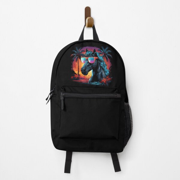 Item preview, Retro Wave Friesian Horse Good Vibe designed and sold by RedDesignSyc.