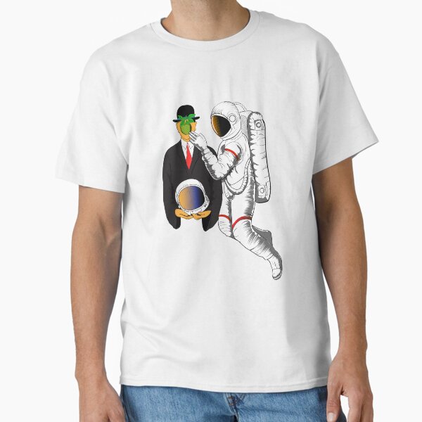 Futuristic Meeting - Interstellar Whispers - Astronaut's Secret Liaison with the Unseen Classic T-Shirt