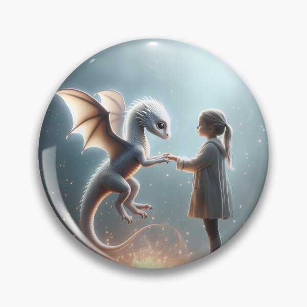 Item preview, Magical Friendship: When a Baby White Dragon Gives Hands to a Little Girl designed and sold by autrouvetout.