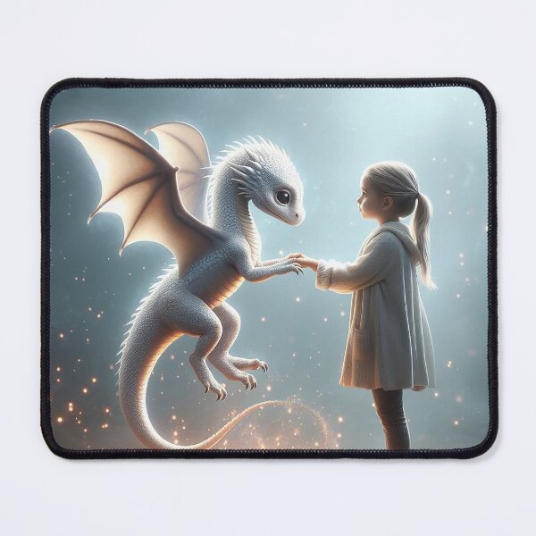 Item preview, Magical Friendship: When a Baby White Dragon Gives Hands to a Little Girl designed and sold by autrouvetout.