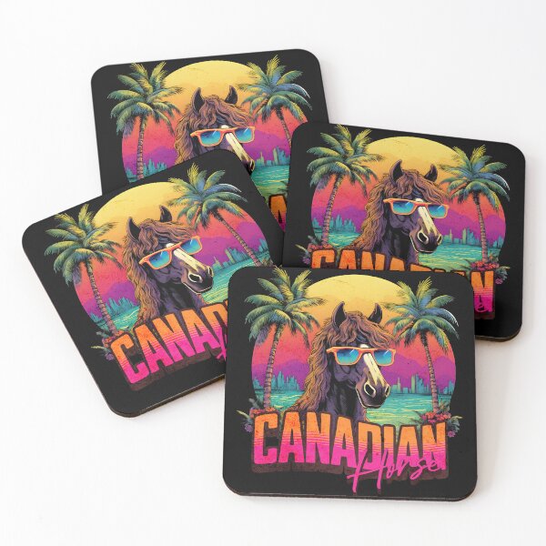 Item preview, Retro Wave Brown Canadian Horse Good Vibes  designed and sold by RedDesignSyc.