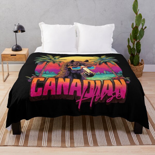 Item preview, Retro Wave Brown Canadian Horse Good Vibes designed and sold by RedDesignSyc.