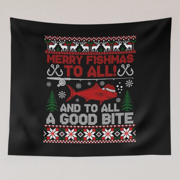 Item preview,  Merry Fishmas To All, And To All A Good Bite Ugly Christmas Sweater designed and sold by Smix Pixels.