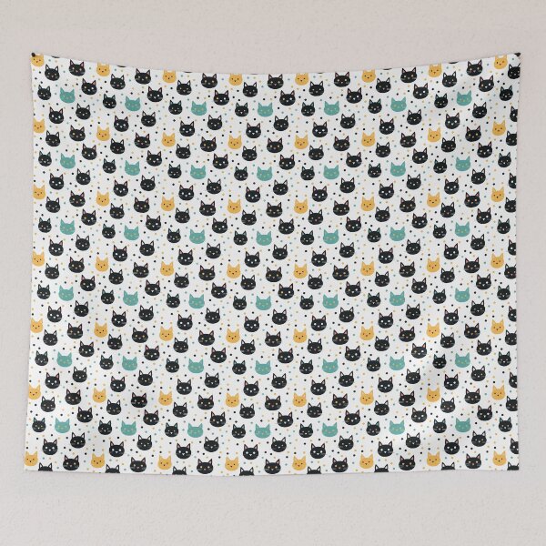 Item preview, Cute cat polka-dot pattern designed and sold by TheMoxieHouse.