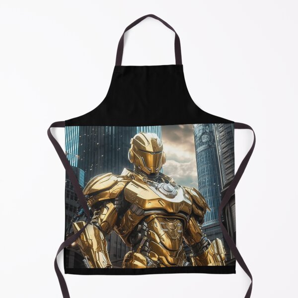 Item preview, gold knight digital art future armor cyborg robot designed and sold by UILOVE.
