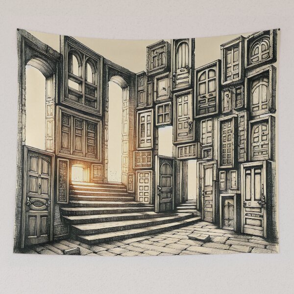 Item preview, Where Doors Meet Dancing Light designed and sold by PictorialWhimsy.
