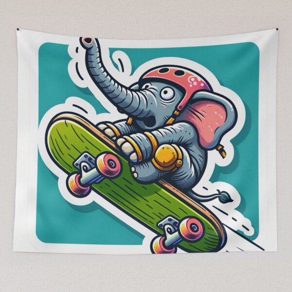 Item preview, Elephant Skateboard Challenge designed and sold by bandjdesigns.