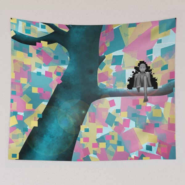Item preview, Colorful Tree with Pixel Leaves designed and sold by sixella-blue.