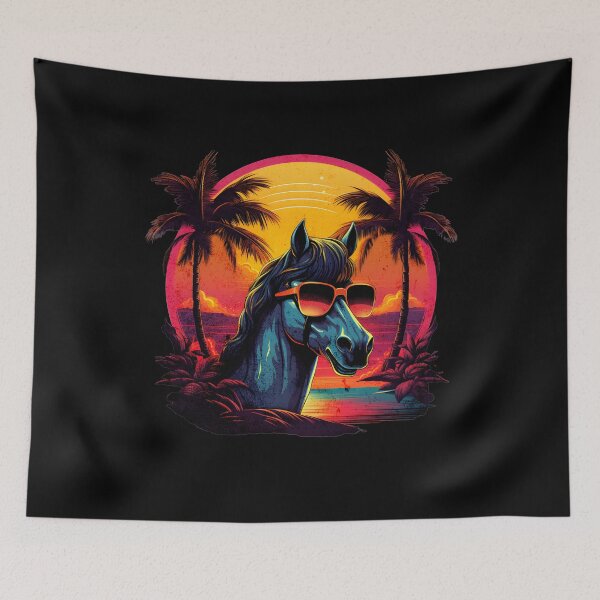 Item preview, Retro Wave Arabian Horse Miami designed and sold by RedDesignSyc.