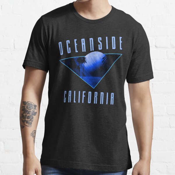 Item preview, Retro Eighties Oceanside California- Pastel Blue Text Beach / Surf designed and sold by TimelessLocales.