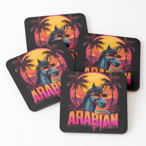 Item preview, Retro Wave Arabian Horse Good Vibes designed and sold by RedDesignSyc.