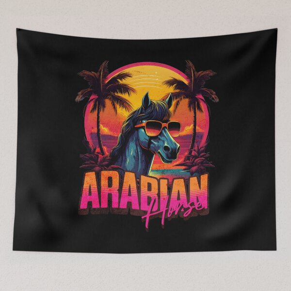 Item preview, Retro Wave Arabian Horse Good Vibes designed and sold by RedDesignSyc.