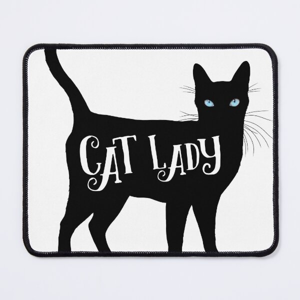 Item preview, Cat Lady in Black Cat Silhouette Blue Eyes designed and sold by Carleah Unique.