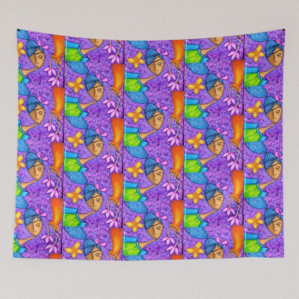 Item preview, Frida between flowers - Art By Arminda Garcia designed and sold by ArmindaGArt.