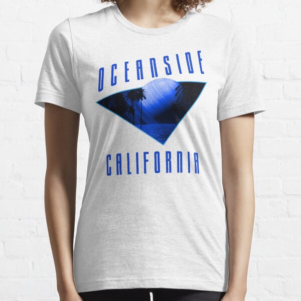 Item preview, Retro Eighties Oceanside California- Electric Blue Text Beach / Surf designed and sold by TimelessLocales.