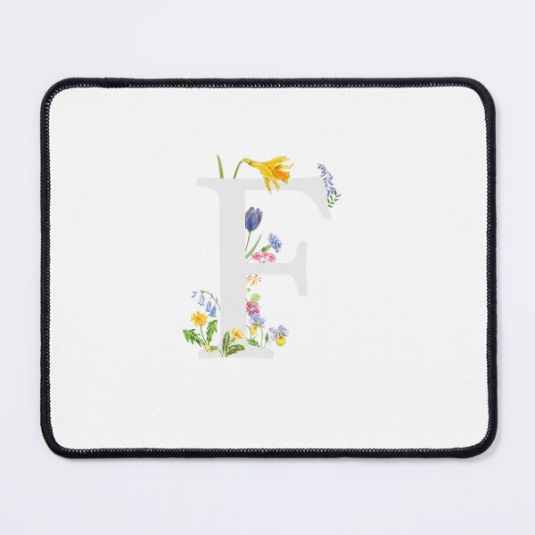 Item preview, botanical monogram alphabet f wildflowers hand painted designed and sold by ColorandColor.