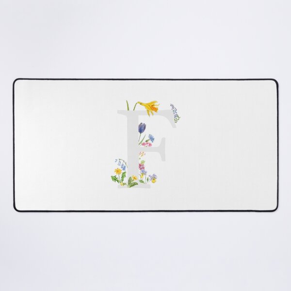Item preview, botanical monogram alphabet f wildflowers hand painted designed and sold by ColorandColor.
