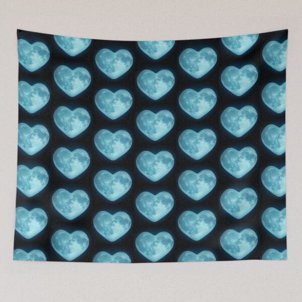 Item preview, cyan cute full moon heart cyber core aesthetic blue  designed and sold by Kayochine.