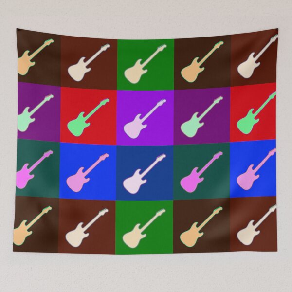Item preview, Darker Strat Style Electric Guitar Warhol Inspired Artwork designed and sold by kakarikihill.