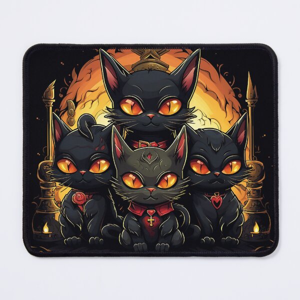 Item preview, Family of Black Cats } Gothic Cartoon Art Print designed and sold by Ashburnsmum2018.