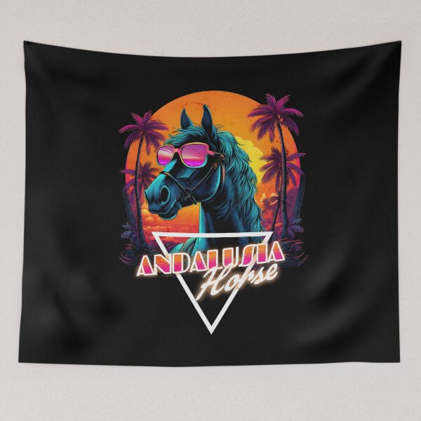 Item preview, Retro Wave Andalusia Horse Vibes designed and sold by RedDesignSyc.