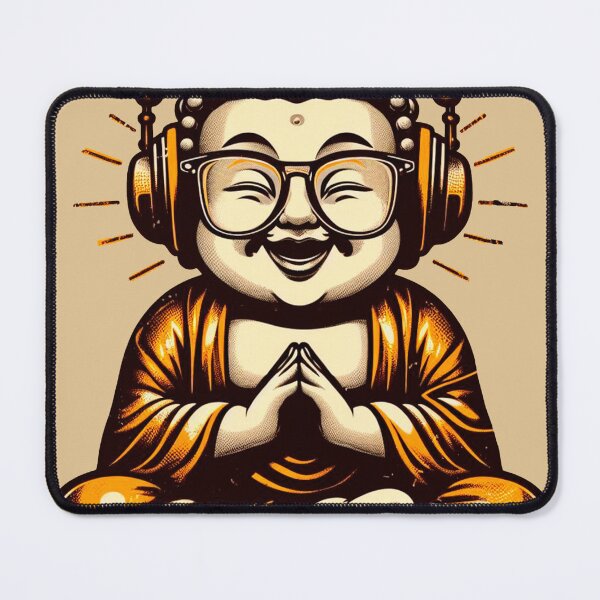 Item preview, Buddha wearing headphones designed and sold by Crisfloresarts.