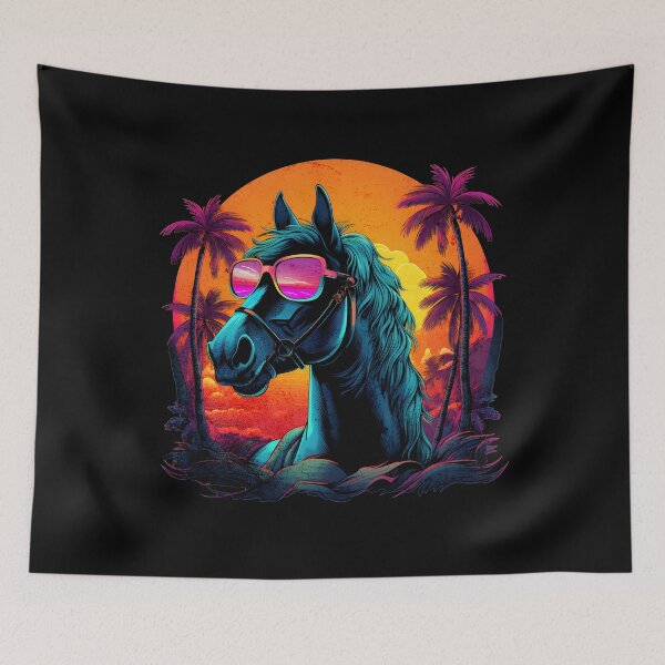 Item preview, Retro Wave Andalusia Horse designed and sold by RedDesignSyc.