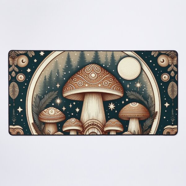 Item preview, Cottagecore Mushroom House little (green, brown, earthy) designed and sold by CoffeeIsATrip.