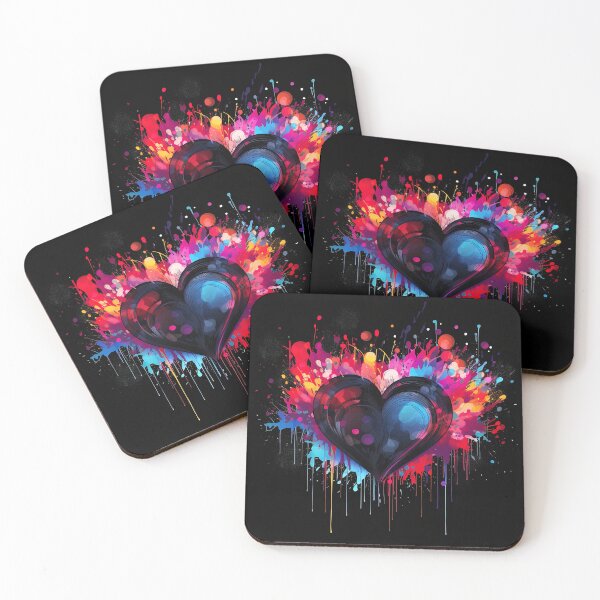 Item preview, artistic watercolor heart dropping paint designed and sold by artyficial-.