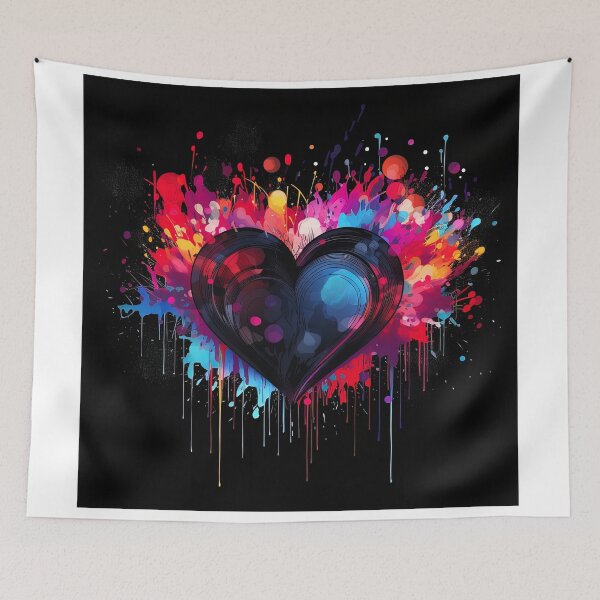 Item preview, artistic watercolor heart dropping paint designed and sold by artyficial-.