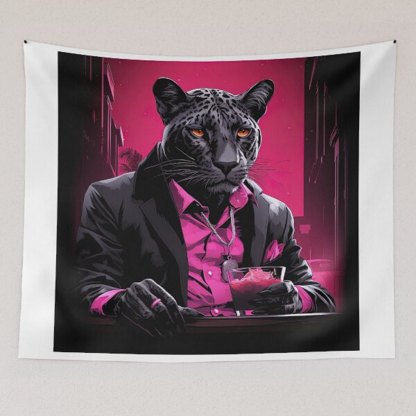 Item preview, classy pink leopard drinking designed and sold by artyficial-.