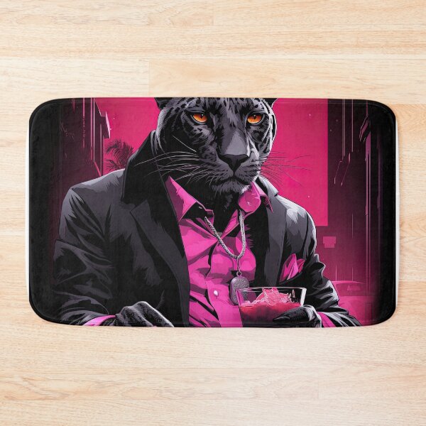 Item preview, classy pink leopard drinking designed and sold by artyficial-.