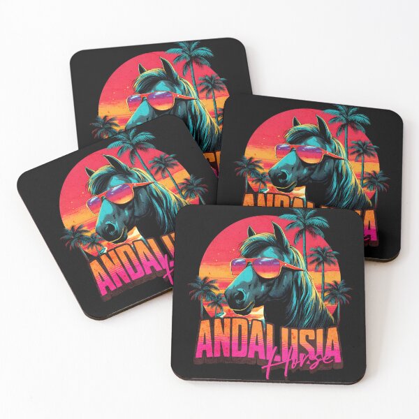 Item preview, Retro Wave Andalusia Horse Miami designed and sold by RedDesignSyc.