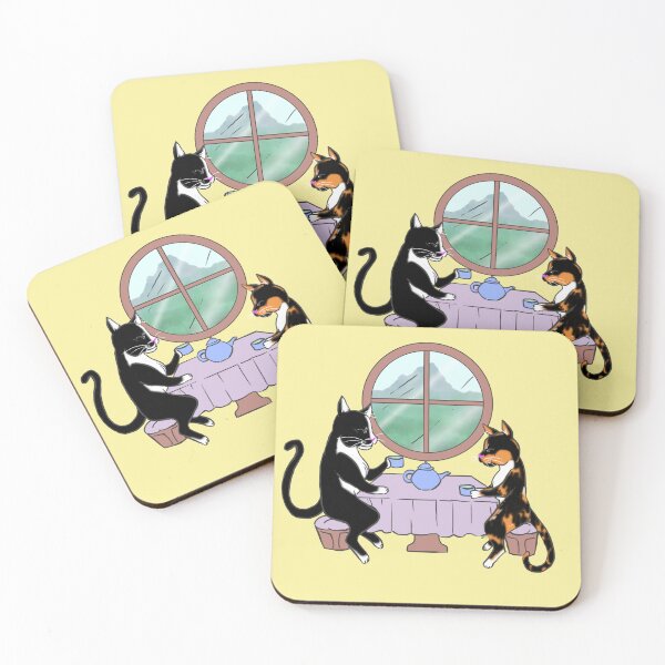 Item preview, Tuxedo and Calico Taking Tea designed and sold by CaptainSunshine.