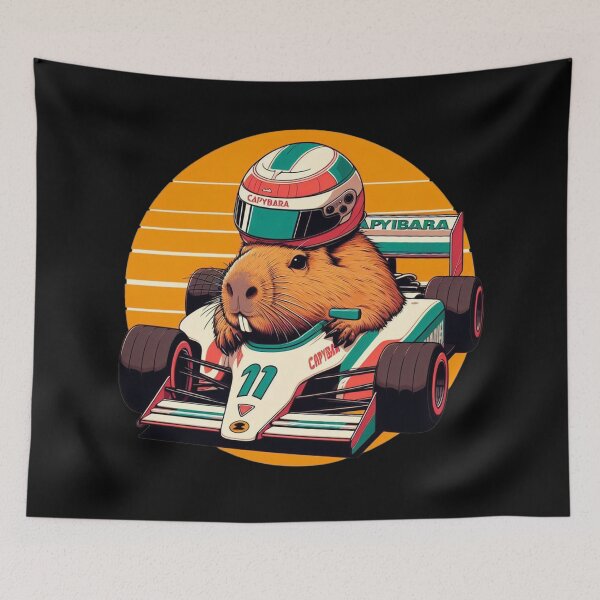 Item preview, Capybara Grand Prix: Racing Furry F1 Champion designed and sold by Paubiz.