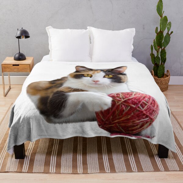 Item preview, bicolor cat Playing with a ball of wool designed and sold by WAJEDART.