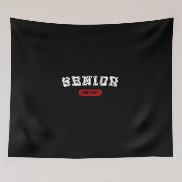 Item preview, Senior Discount - Fun Vintage College Typography designed and sold by CottonGarb.