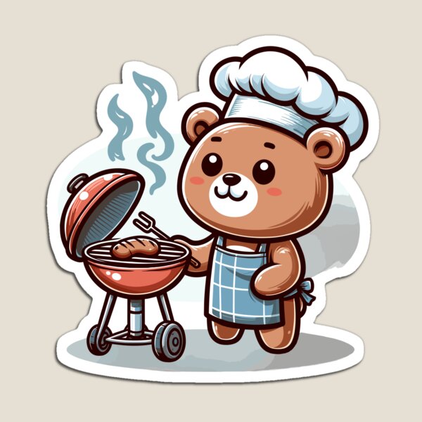 Item preview, Bear-B-Q the Grill Master Bear Barbecuing Bear designed and sold by divinedeco1925.